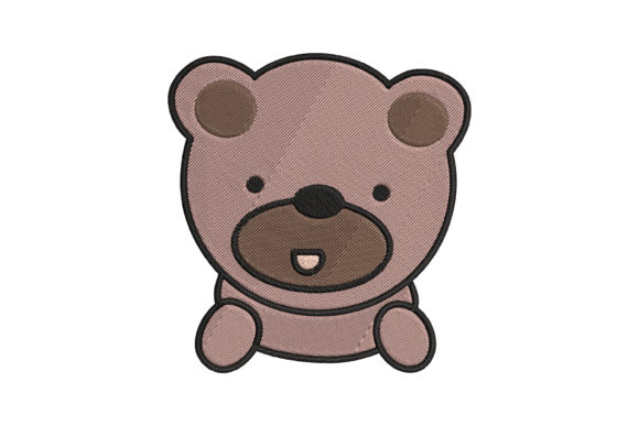 Cute Animal Bear Cartoon for Seasonal Embroidery