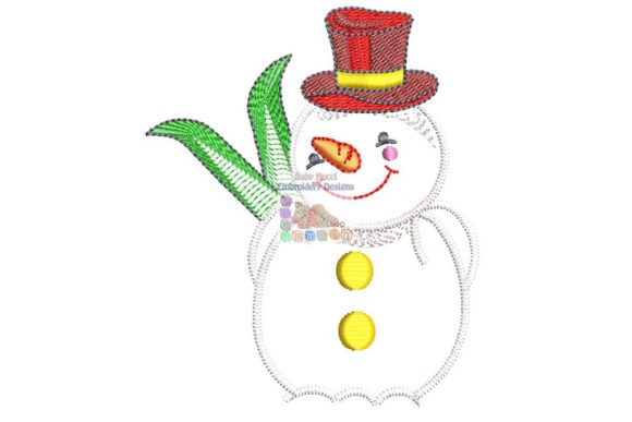Snowman Waiting for Ski Embroidery Review
