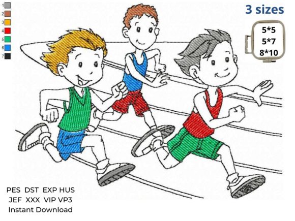 Sport Running Boys: A Seasonal Embroidery Review